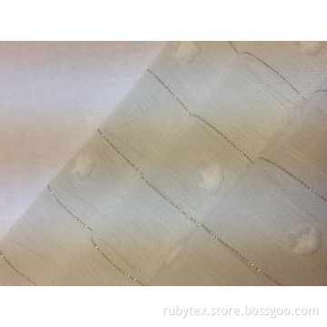 Polyester Swiss Dots Silver Lurex Solid Fabric